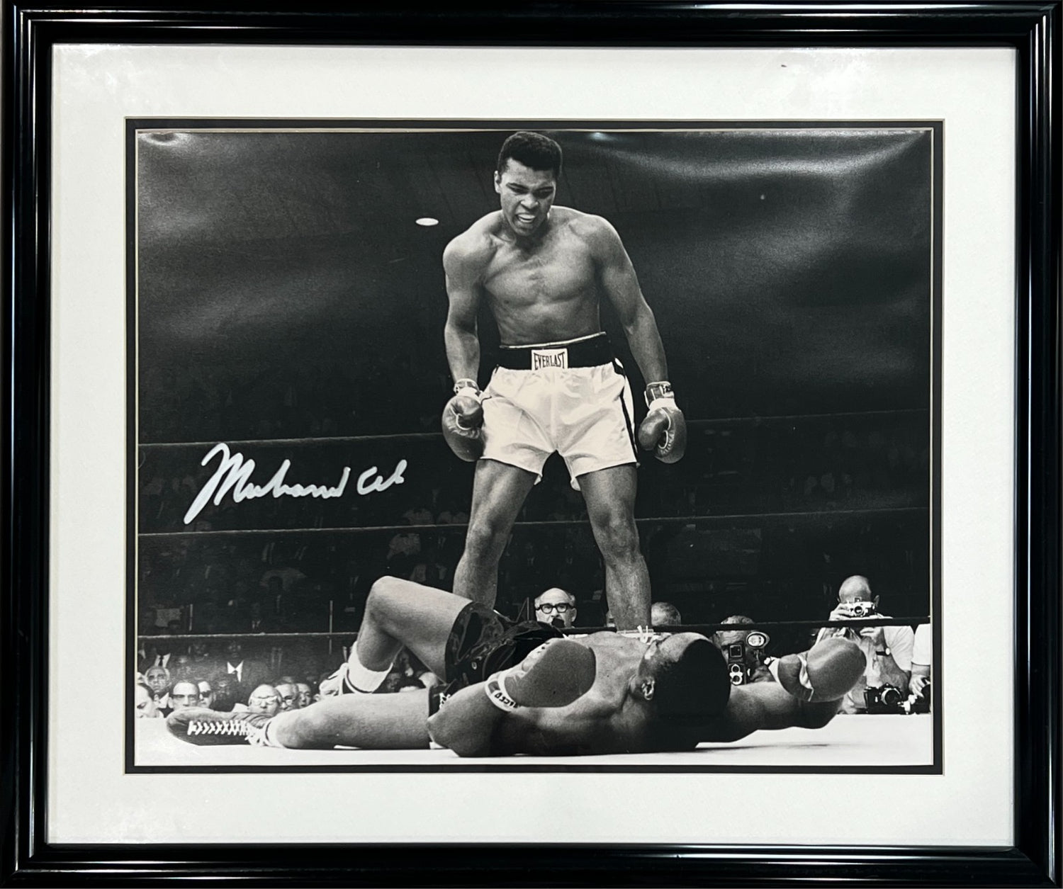 Muhammad Ali Signed 16" x 20" Photo. Ali over Liston. PSA LOA0