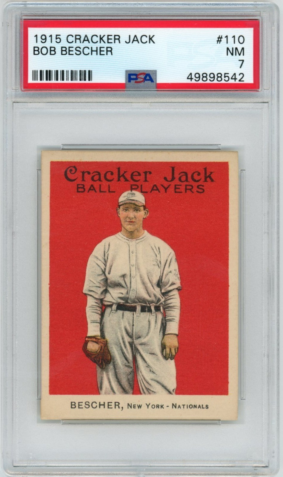 1915 Cracker Jack Bob Bescher PSA 70