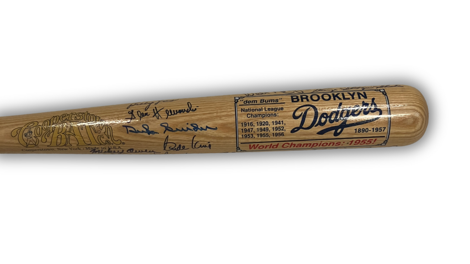 Pee Wee Reese, Snider Multi Signed Brooklyn Dodgers Greats Baseball Bat. JSA5