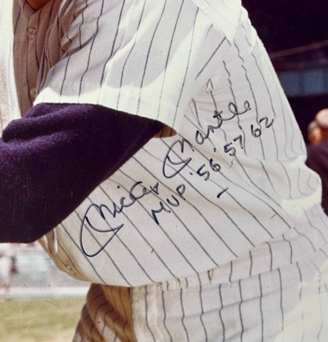 Mickey Mantle Signed 16x20 Photo, Rare MVP Inscription. Auto JSA1