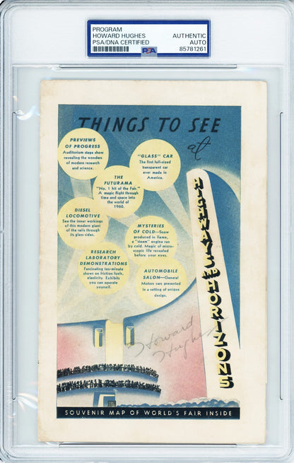 Howard Hughes Signed 1940s World’s Fair General Motors Pavilion Program. PSA/DNA1