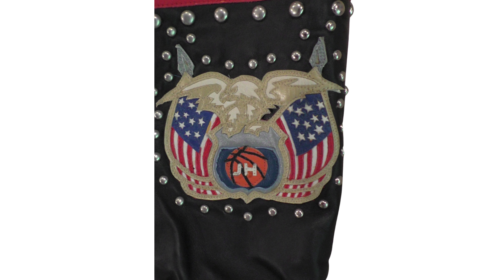 Jeff Hamilton NBA All-Star Leather Jacket, Rhinestones Studs. Embroidered Logos3