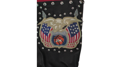 Jeff Hamilton NBA All-Star Leather Jacket, Rhinestones Studs. Embroidered Logos3
