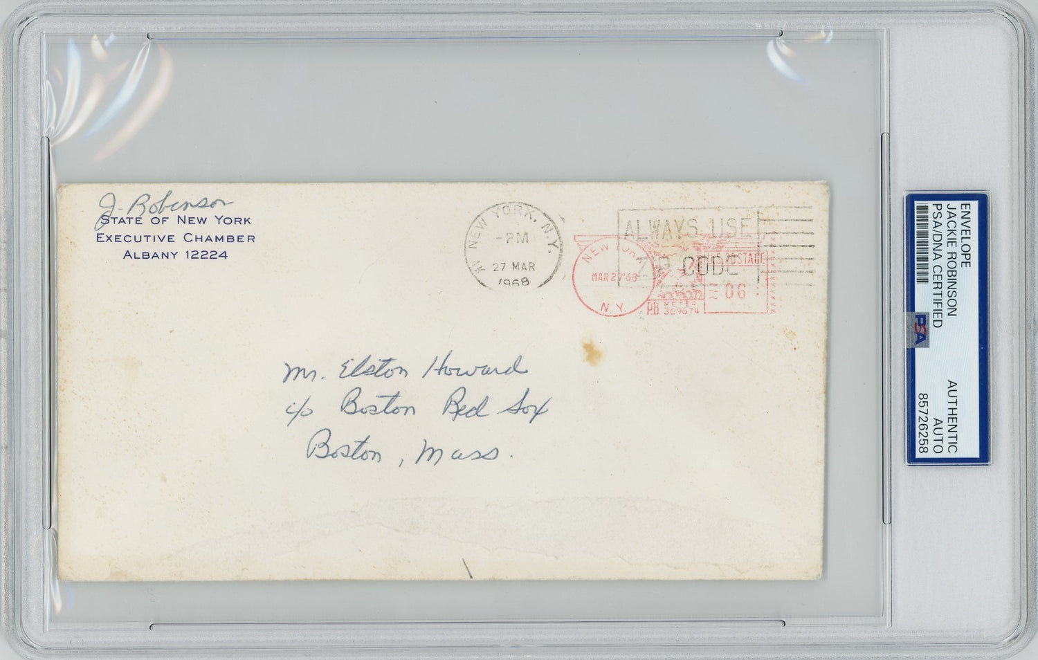 Rare Jackie Robinson Handwritten &amp; Signed Letter to Elston Howard. PSA3