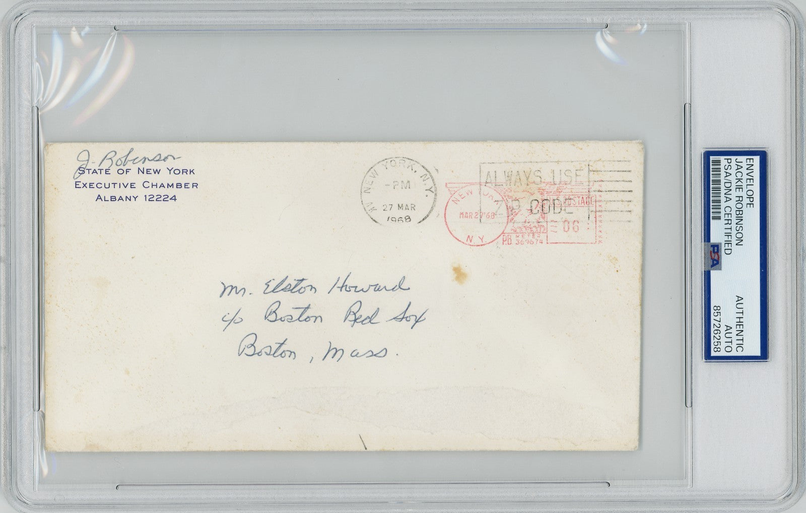 Rare Jackie Robinson Handwritten &amp; Signed Letter to Elston Howard. PSA3