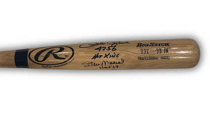 Willie Mays, Musial, Rose Multi Signed &amp; Inscribed 3,000 Hits Baseball Bat. JSA2