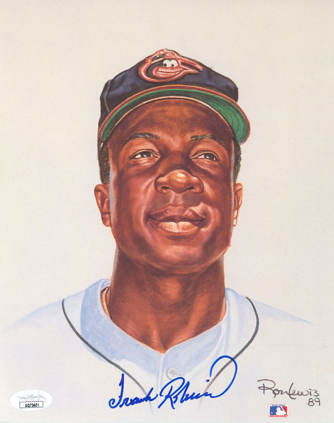 Frank Robinson Signed 8x10 Photo, Ron Lewis. Baltimore Orioles HOF. JSA