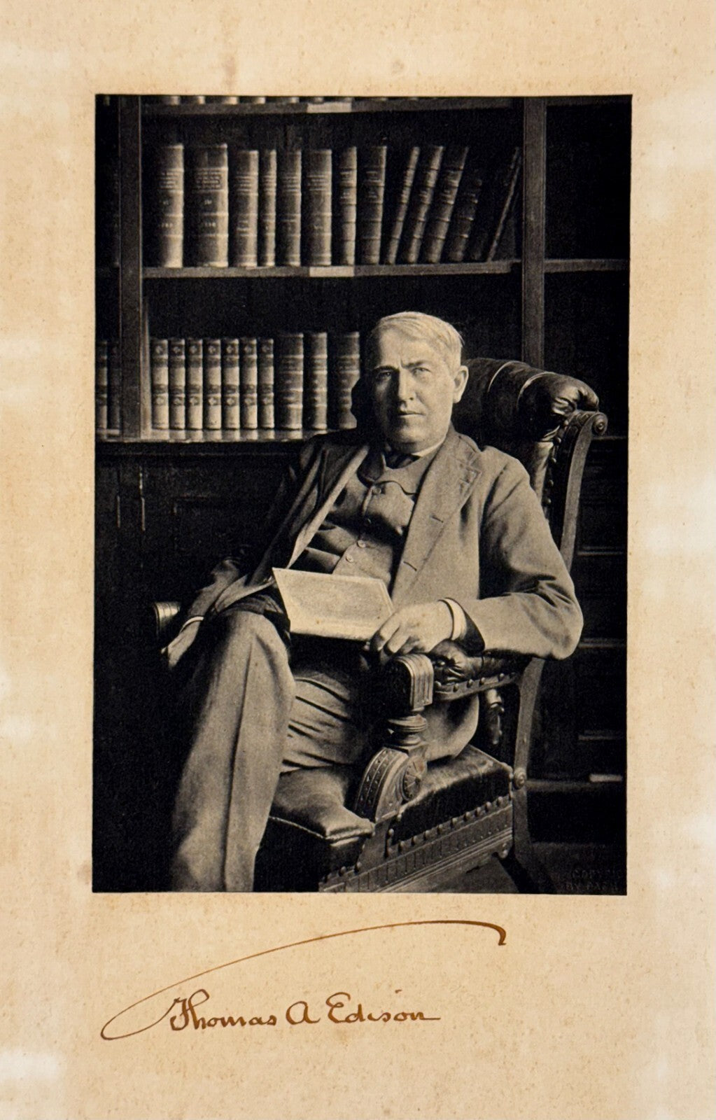 Rare Thomas Edison Signed Photo. Autograph PSA Mint 91