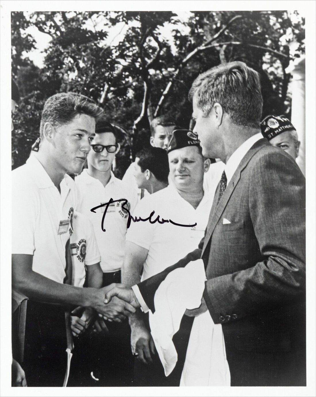 President Bill Clinton Signed 8x10 Photo Meeting JFK, Washington DC. Beckett BAS