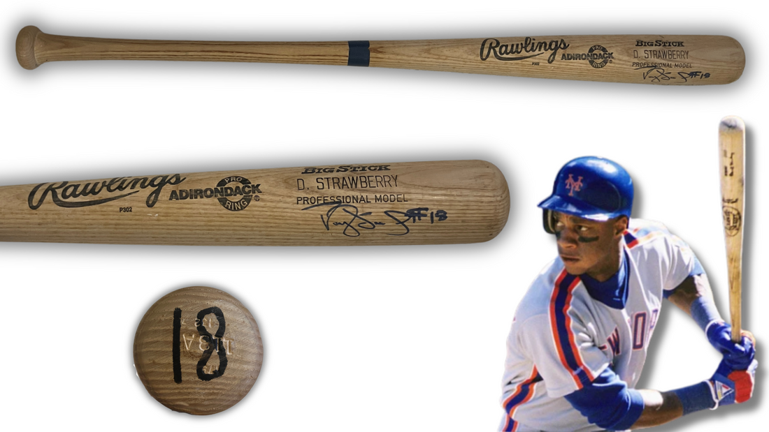 Darryl Strawberry Game Issued &amp; Used Signed New York Mets Baseball Bat. Auto JSA0