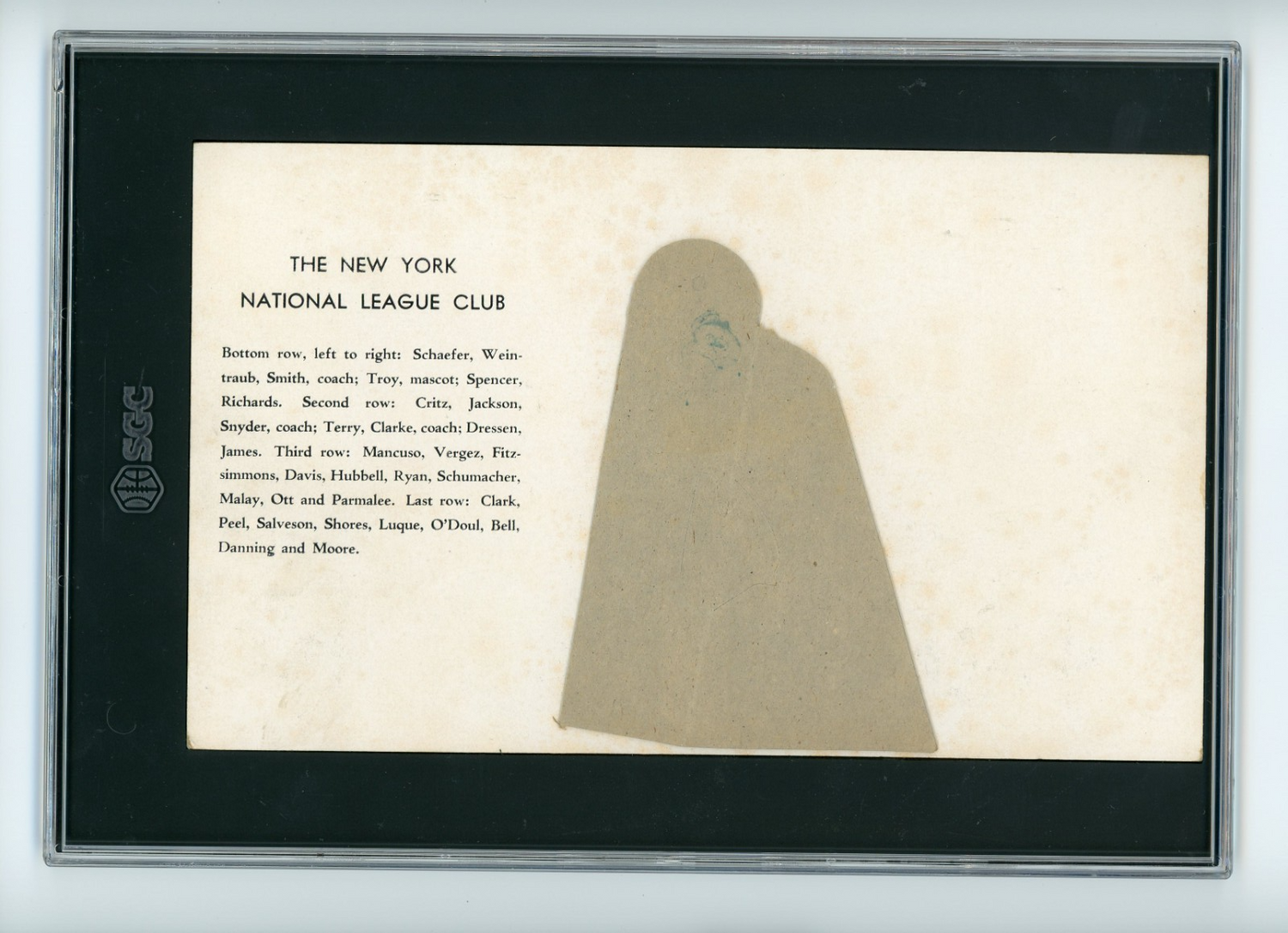 1934 Goudey Premium R309-1, NY Giants Champions, Ott, Jackson, Terry. SGC 1.51