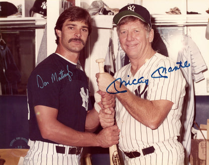 Mickey Manltle and Don Mattingly Dual Signed 8x10 Photo. Auto JSA0
