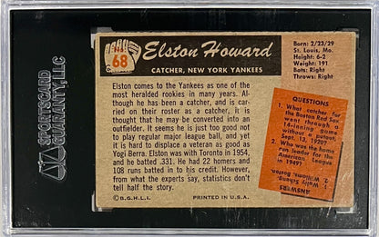 1955 Bowman Elston Howard Rookie Card, Signed Auto. SGC JSA1