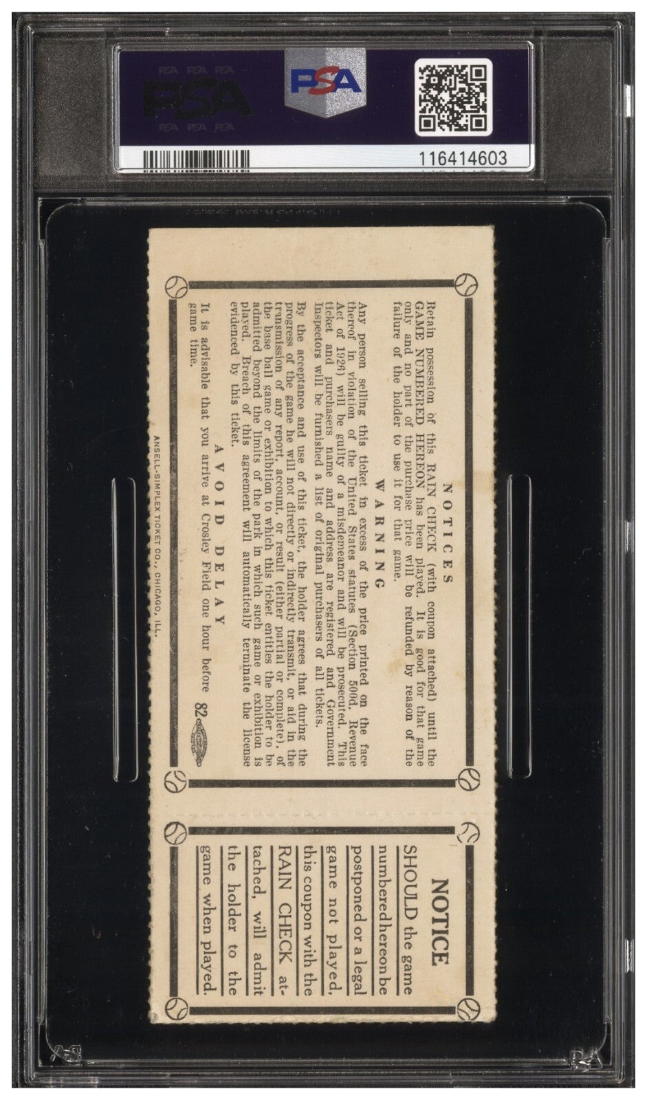 1939 World Series G4 Ticket. Yankees 8th Title, Gehrig&