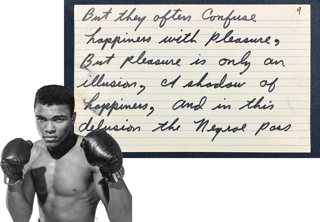 Muhammad Ali Handwritten Note, Speech. JSA0