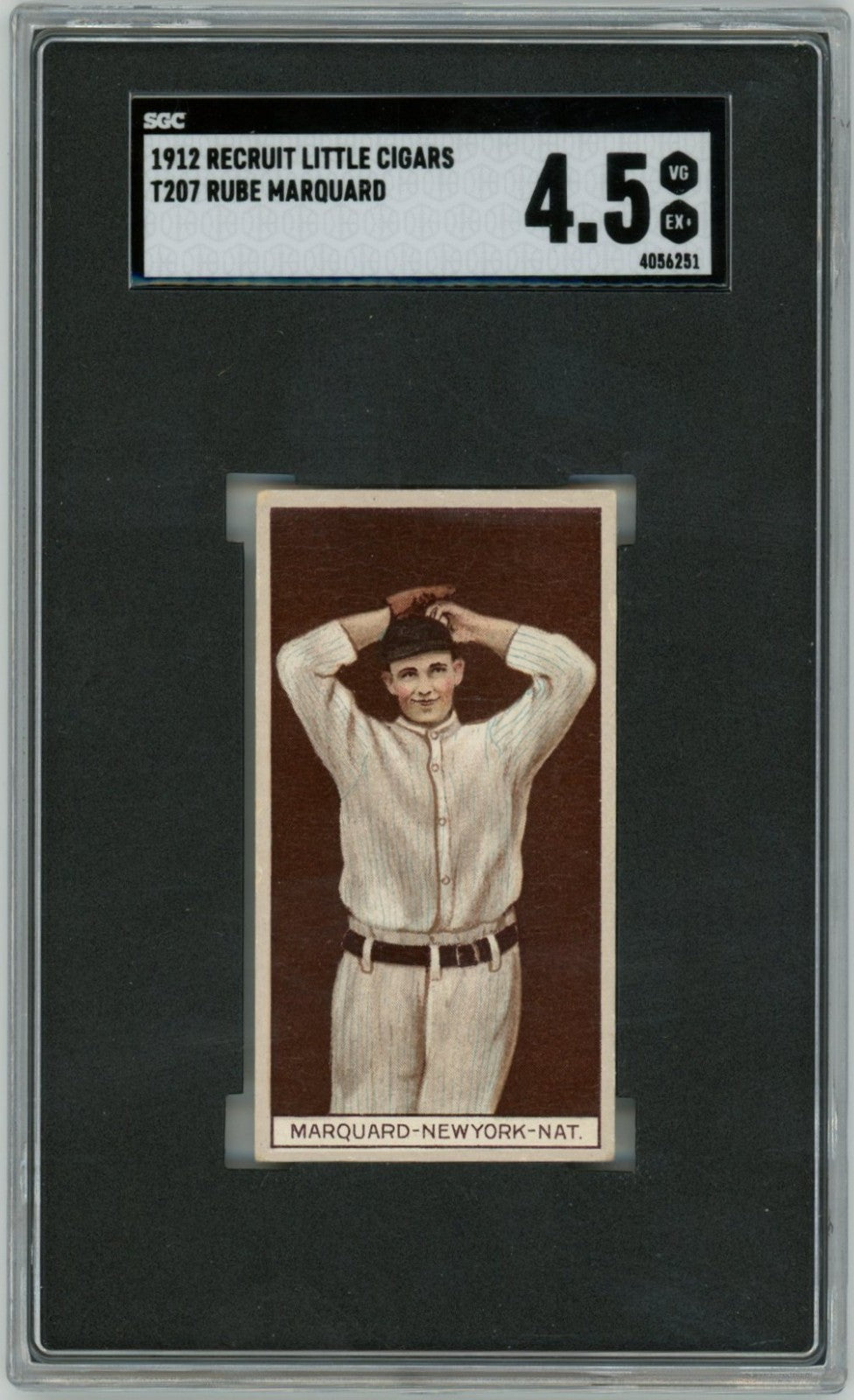 1912 Recruit Little Cigars T207 Rube Marquard SGC 4.50