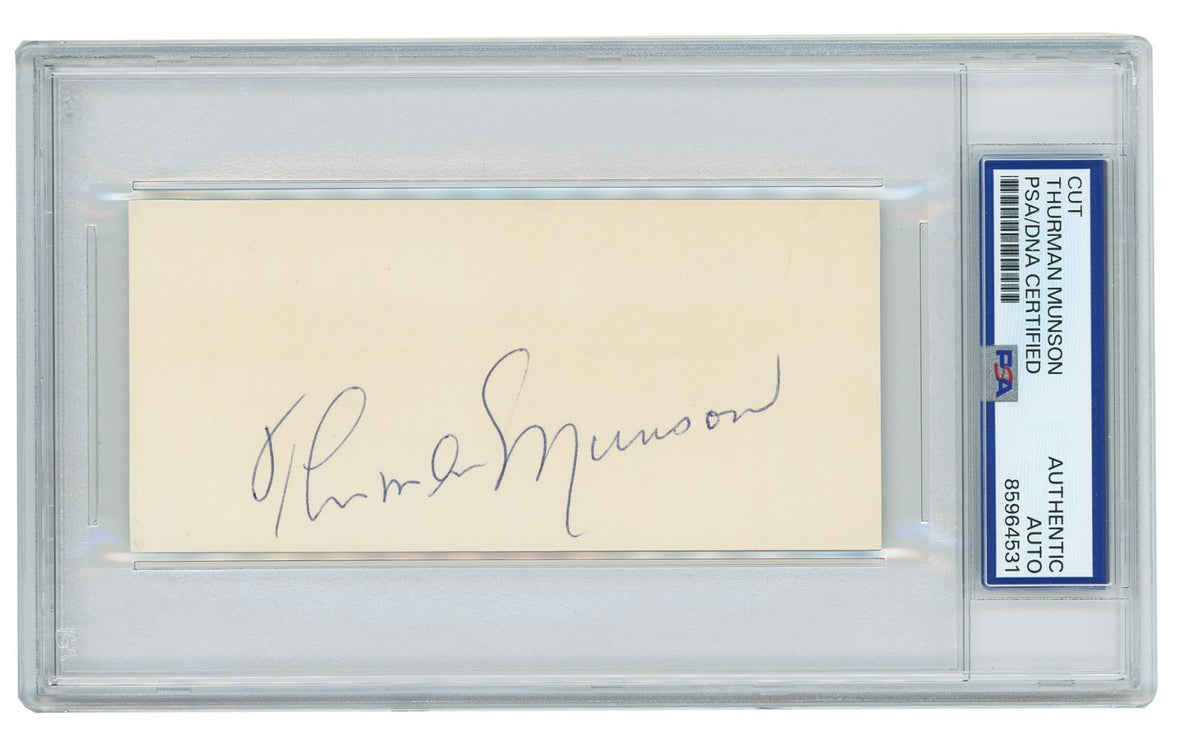 Thurman Munson Signed Autograph. PSA1