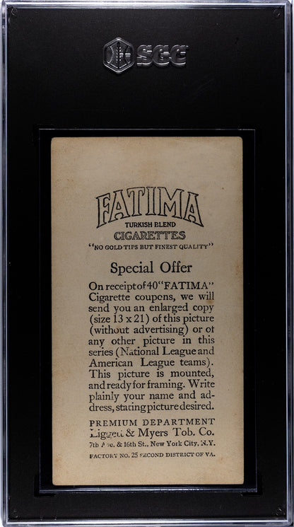 1913 Fatima T200 Chicago Americans, White Sox. Eddie Collins, Ed Cicotte SGC 21