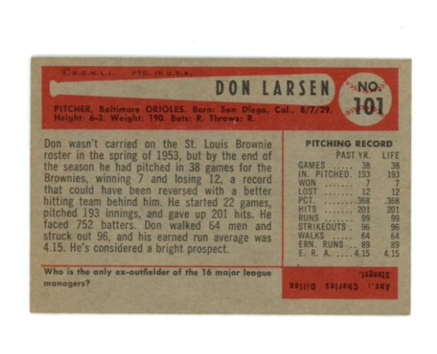 1954 Bowman Don Larsen1