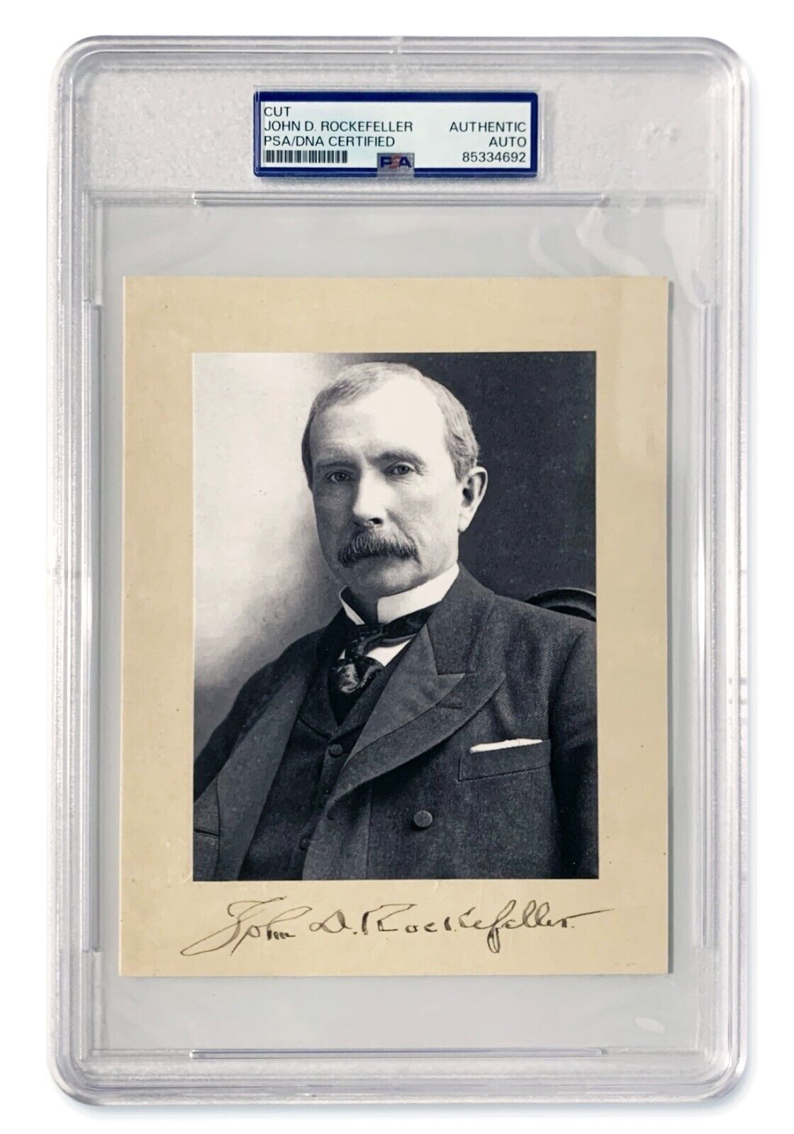 Rare John D Rockefeller Signed Photo, Full Name Autograph. PSA