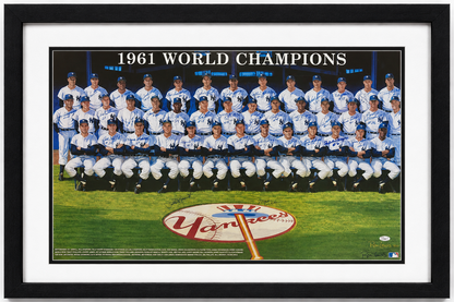 Mickey Mantle &amp; 1961 NY Yankees Multi Signed Ron Lewis Lithograph. Auto JSA0