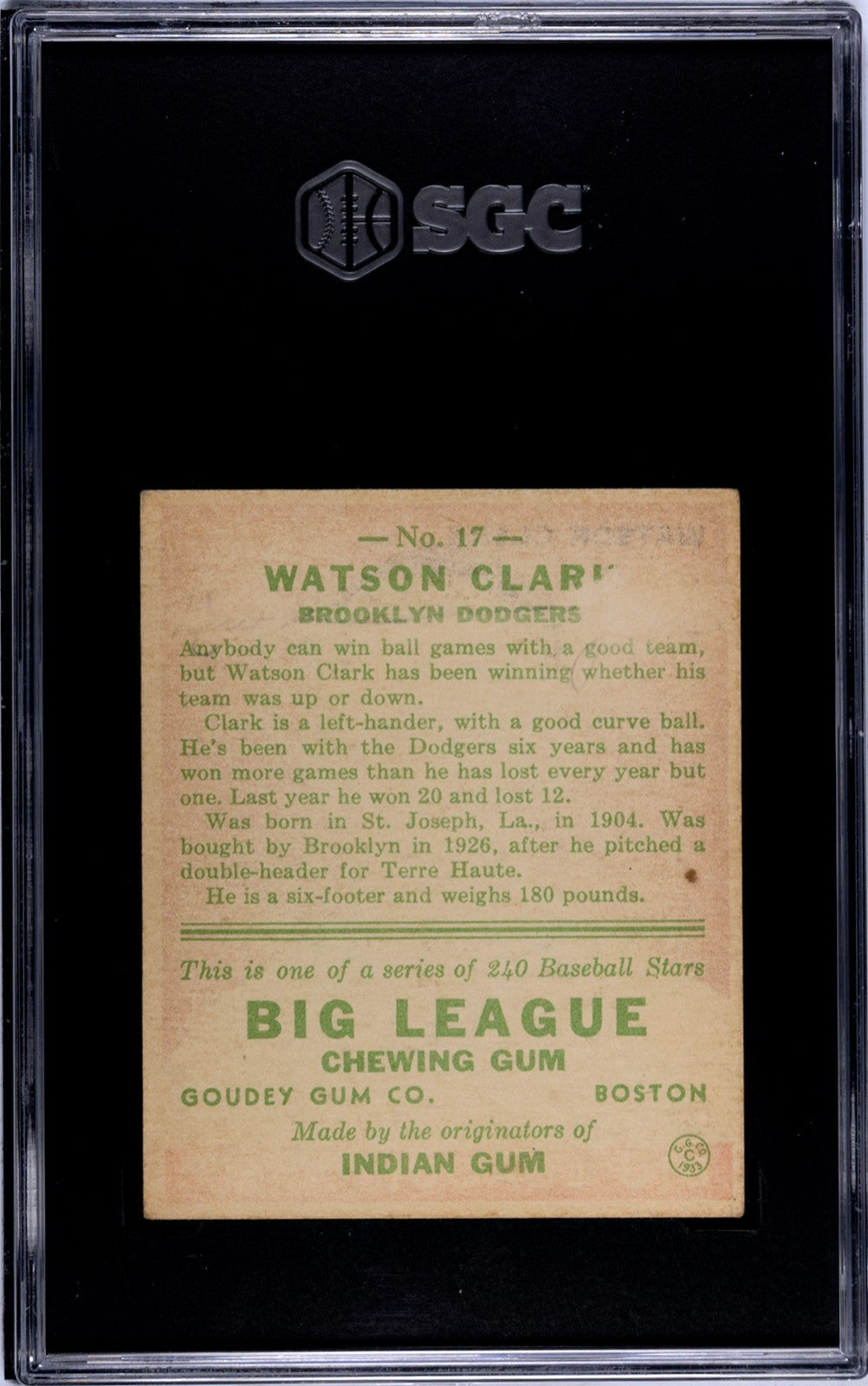 1933 Goudey Watson Clark 
