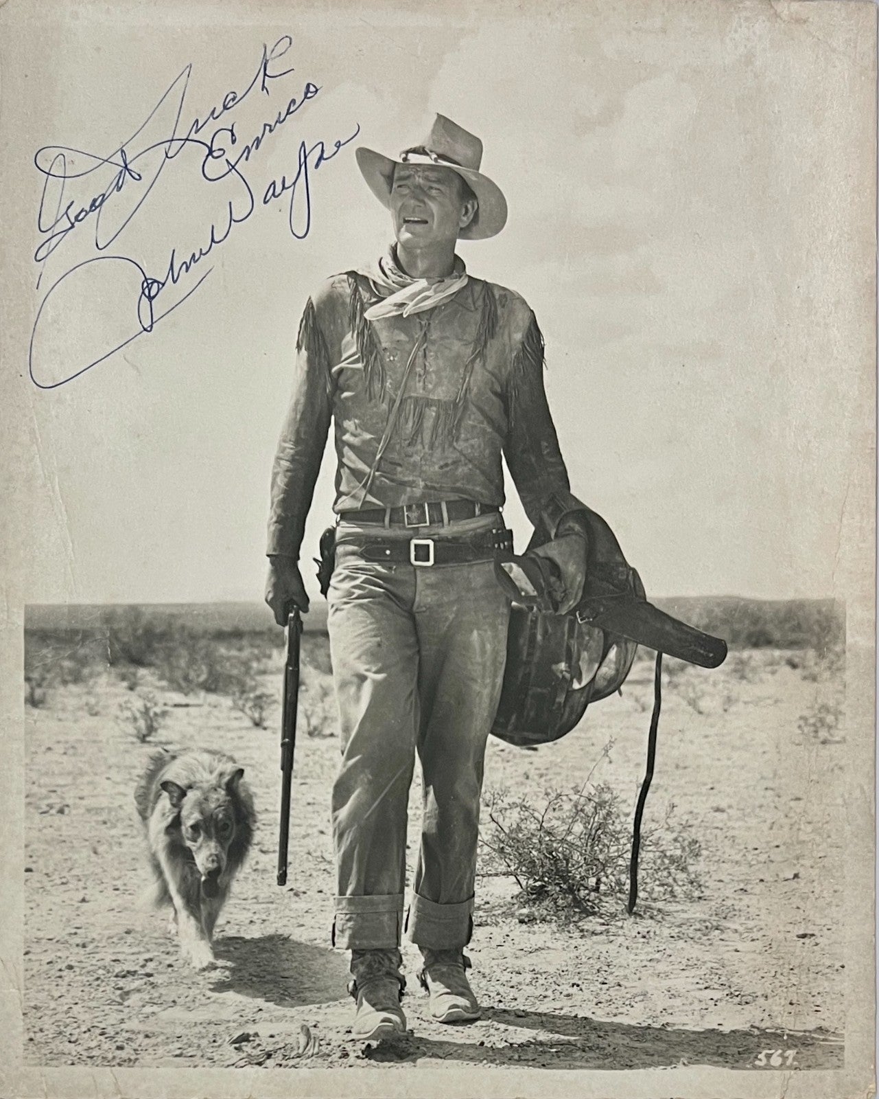 John Wayne Signed 8x10 Photo, The Duke in a Classic Western. JSA0