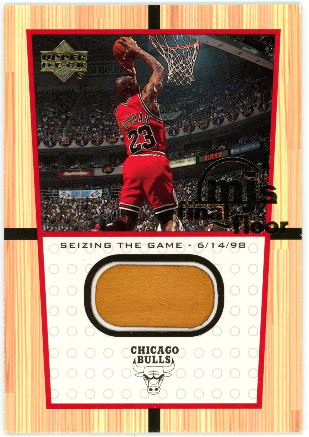 Michael Jordan 2000 Upper Deck Final Floor Game Used 1998 Finals Card. 