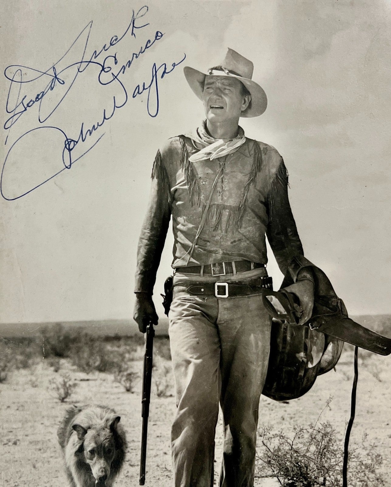 John Wayne Signed 8x10 Photo, The Duke in a Classic Western. JSA3