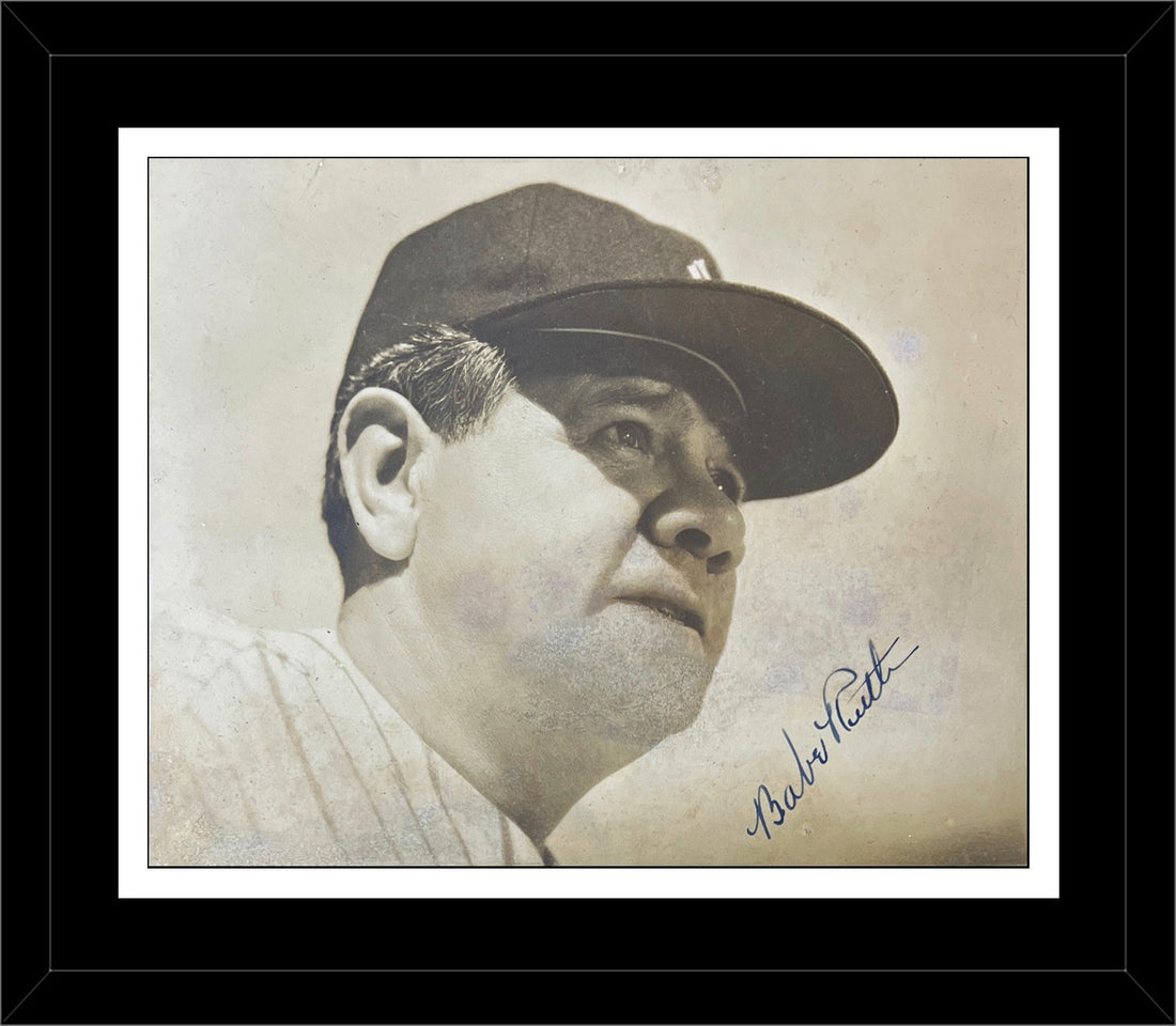 Babe Ruth Signed Photo, 8x10. Outstanding, PSA Mint 90