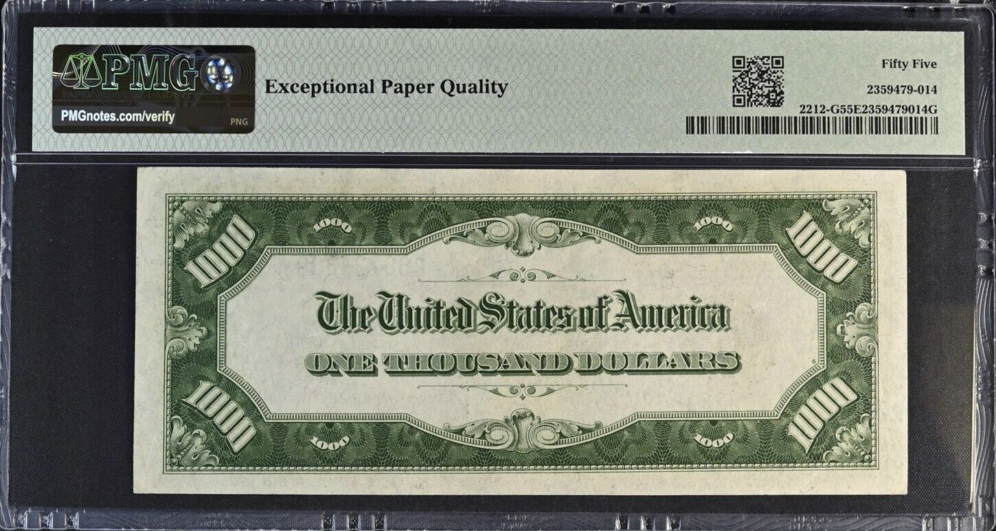 1934 $1,000 Bill Federal Reserve Note, Chicago. PMG AU55 EPQ, About Uncirculated