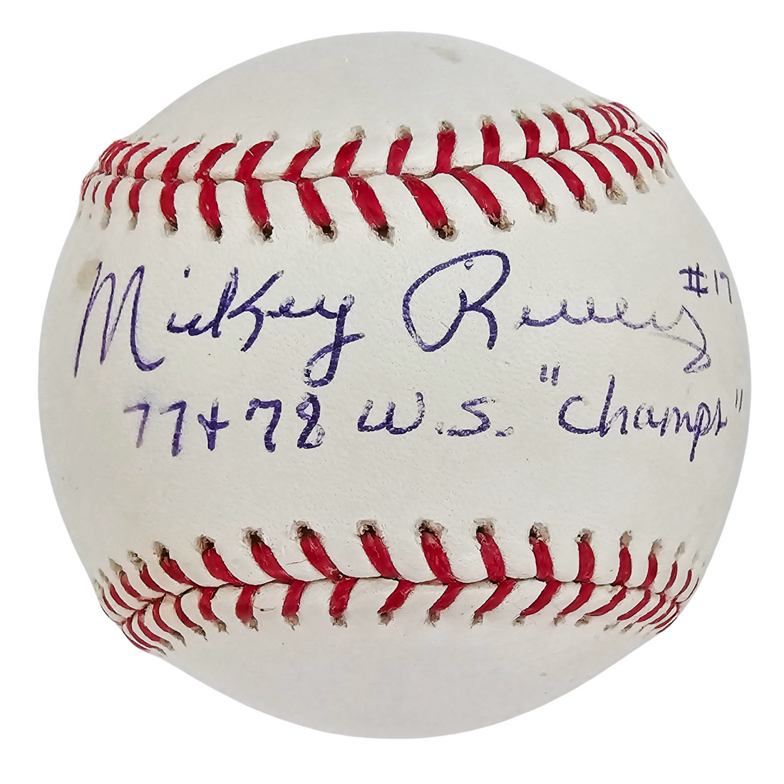 Mickey Rivers Inscribed and Signed Baseball. New York Yankees. JSA