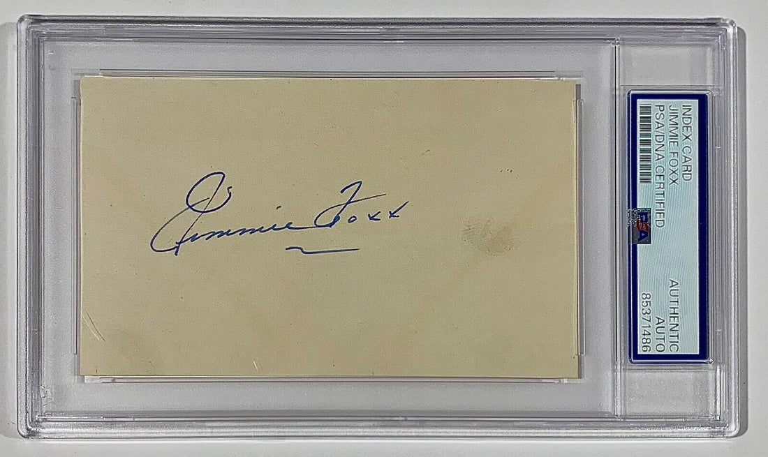 Jimmie Foxx Signed Index Card. PSA/DNA