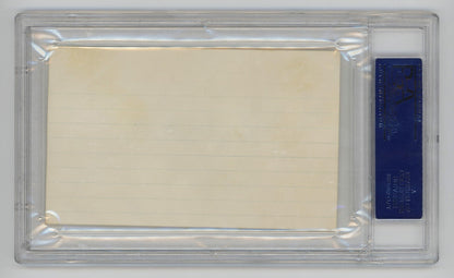 Bill Terry Signed Index Card. PSA. New York Giants Hall of Famer1