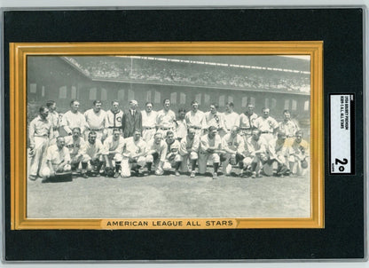 1934 Goudey Premium R309-1 AL All Stars. Ruth, Gehrig, Mack, Foxx, Collins SGC 20