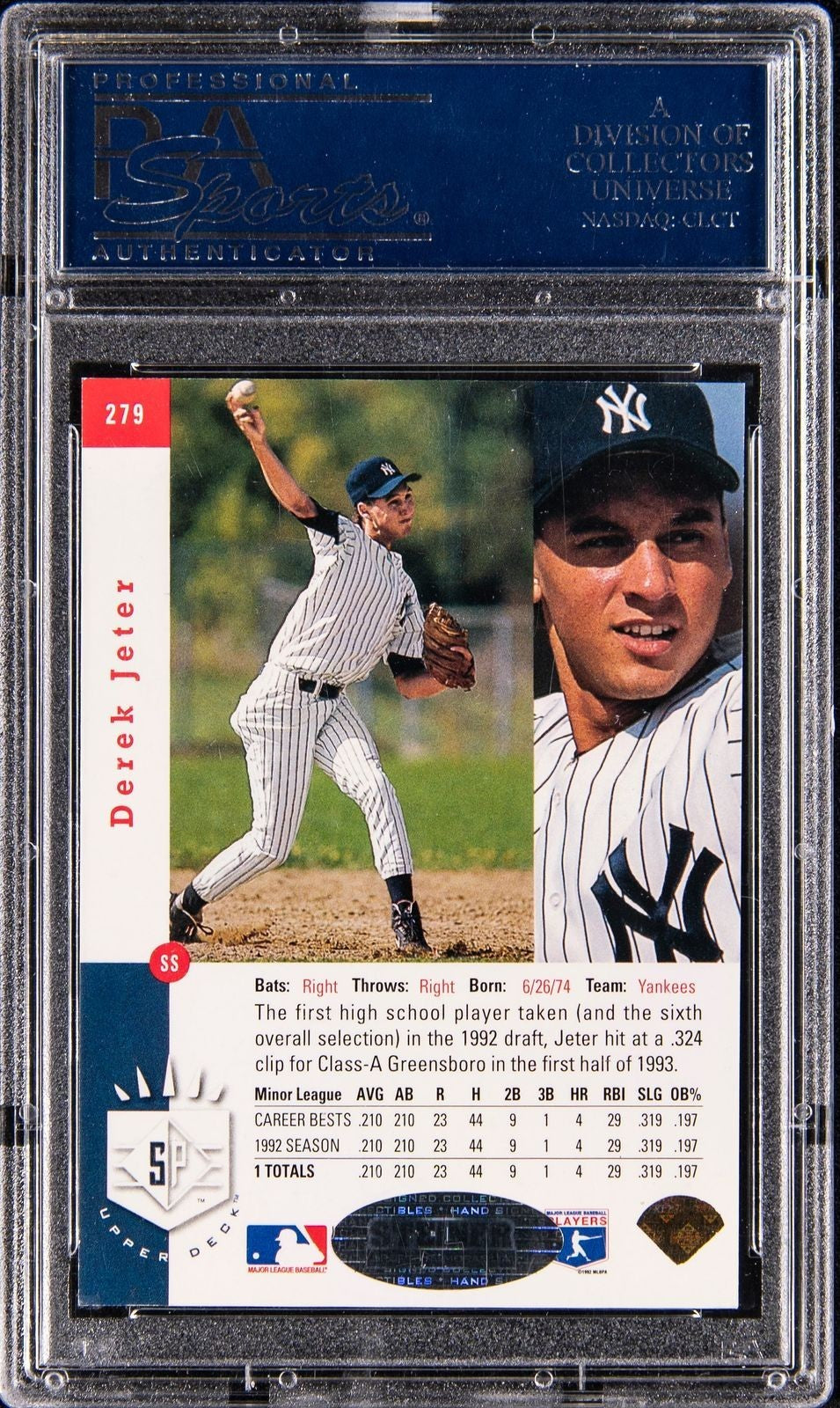 1993 SP Derek Jeter Signed Rookie 