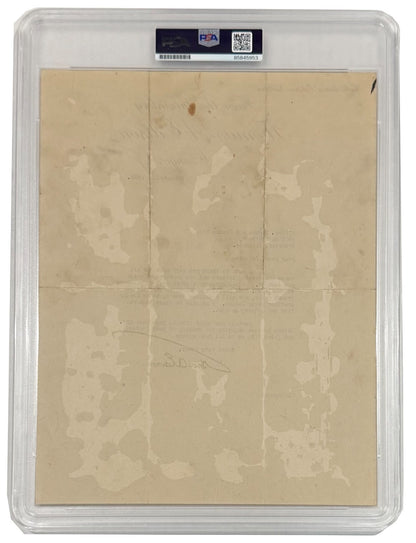 Thomas Edison Signed Letter. Auto Graded PSA Mint 92
