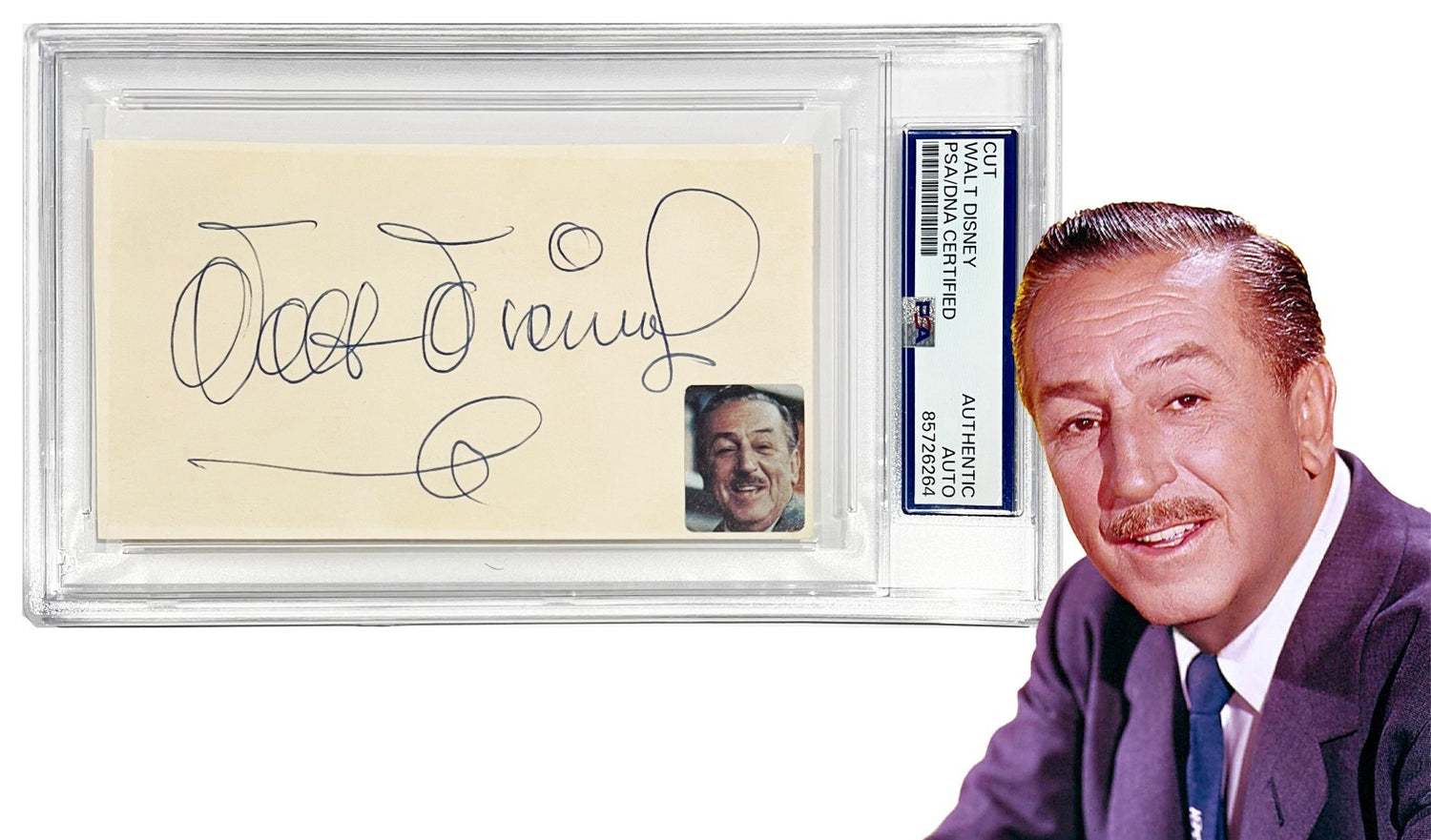 Rare Walt Disney Signed Autograph. Auto PSA0