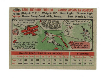 1956 Topps Carl Furillo Gray Back1