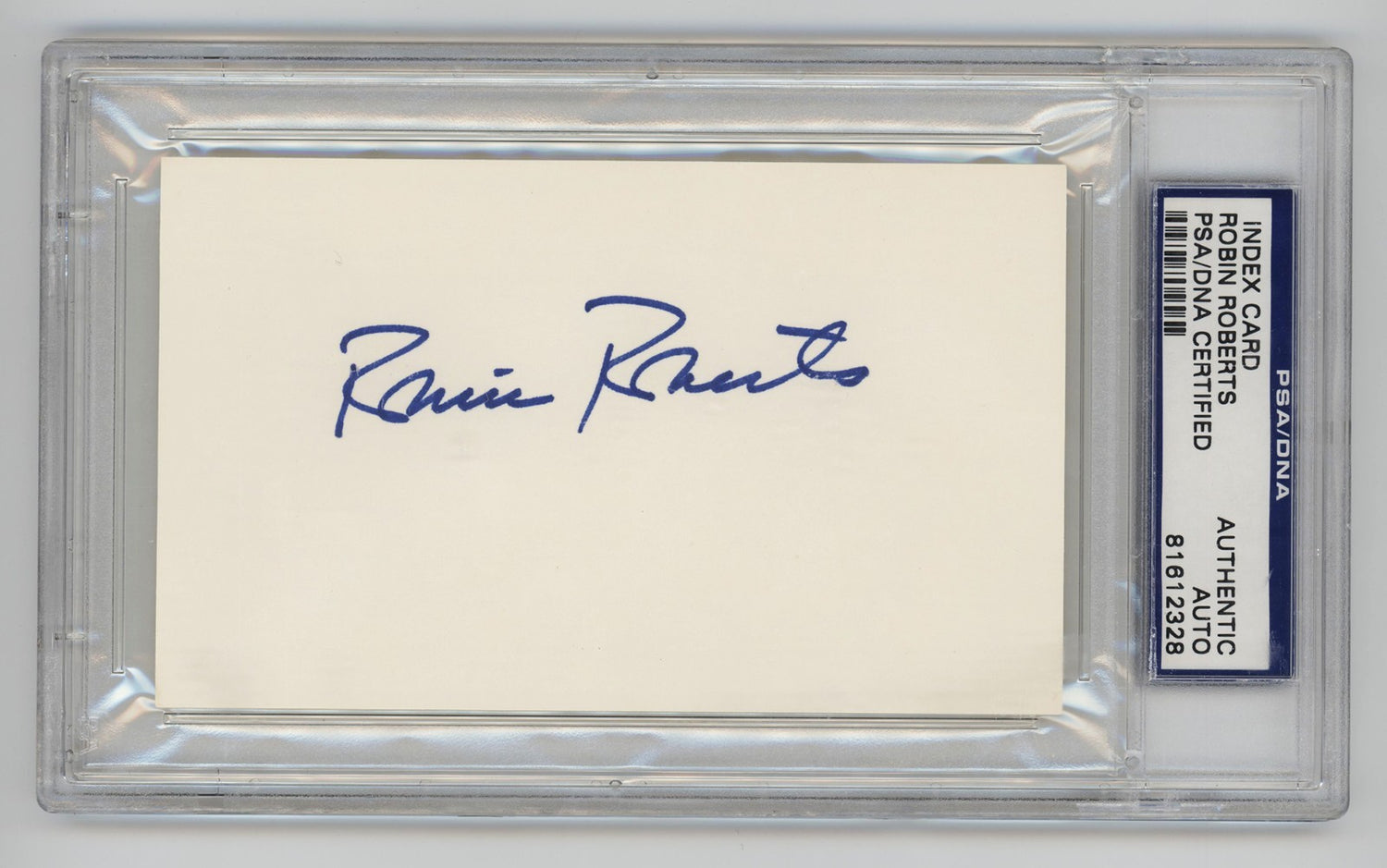 Robin Roberts Signed Index Card. PSA. Philadelphia Phillies Hall of Famer0