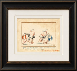 1939 Walt Disney, Three Little Pigs, Original Hand Drawn Storyboard Artwork