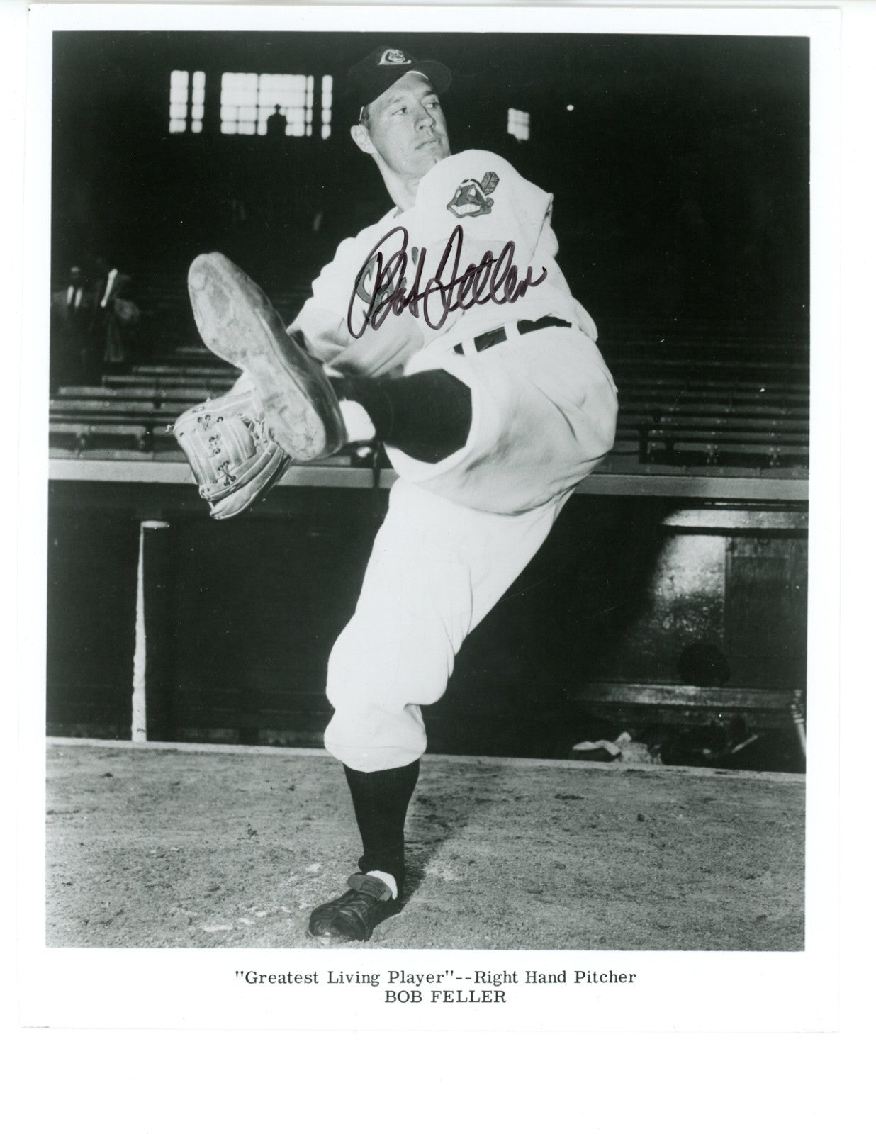 Bob Feller Signed Photo, 8x10 . Cleveland Indians JSA0