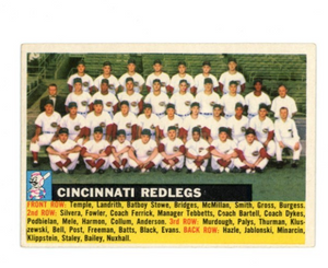 1956 Topps Cincinnati Reds Team Gray Back