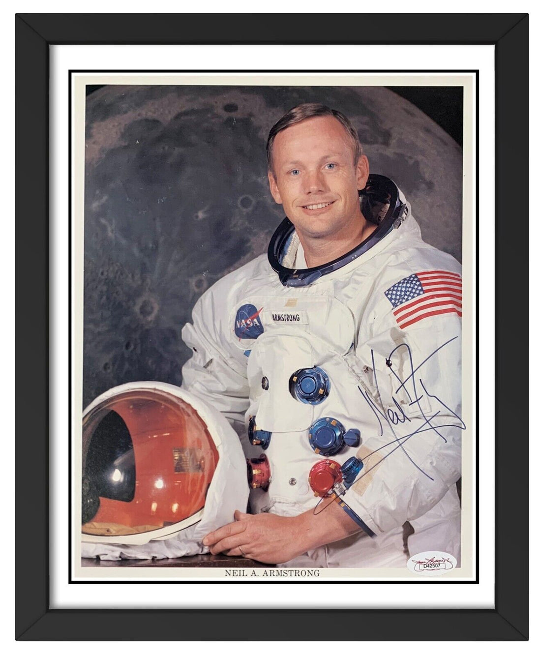 Neil Armstrong Signed &amp; Framed NASA Photo. JSA