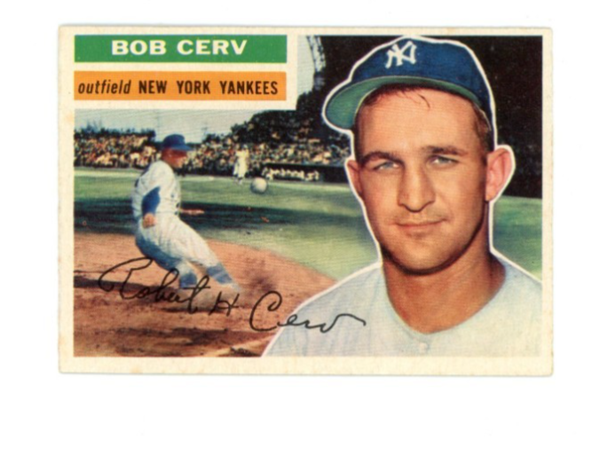 1956 Topps Bob Cerv Gray Back0