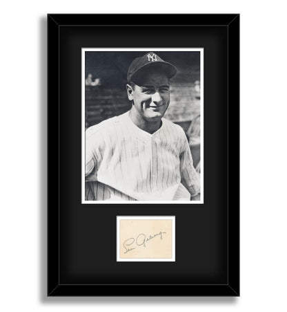 Rare Lou Gehrig Signed Autograph Display, New Yankees. Auto JSA