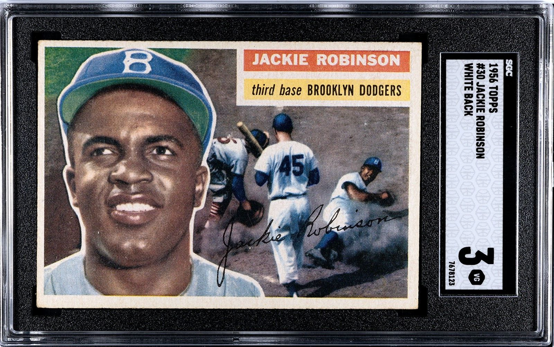 1956 Topps Jackie Robinson WHITE BACK SGC 3 VG