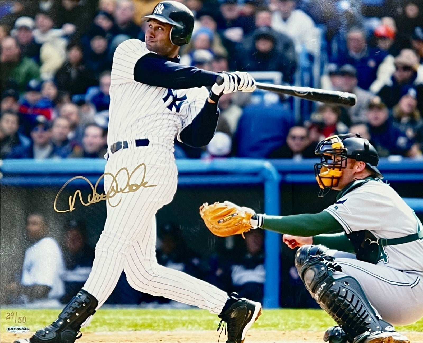 2000s Derek Jeter Signed 16x20 Photo. Rare Limited Edition /50. Upper Deck UDA1