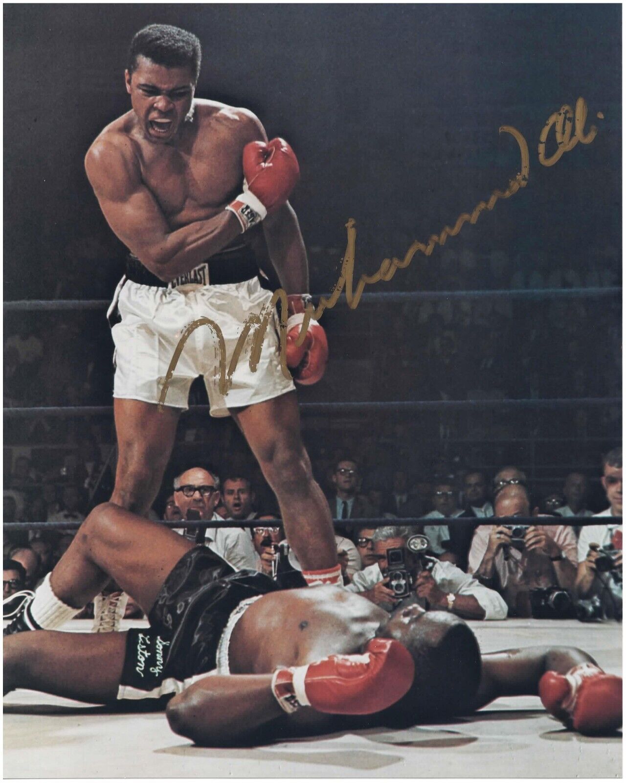 Muhammad Ali Signed Photo. Ali over Liston. 8x10. JSA LOA