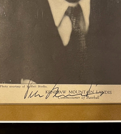 Vintage Kenesaw Mountain Landis Signed Photograph. MLB Commissioner. Rare, PSA3